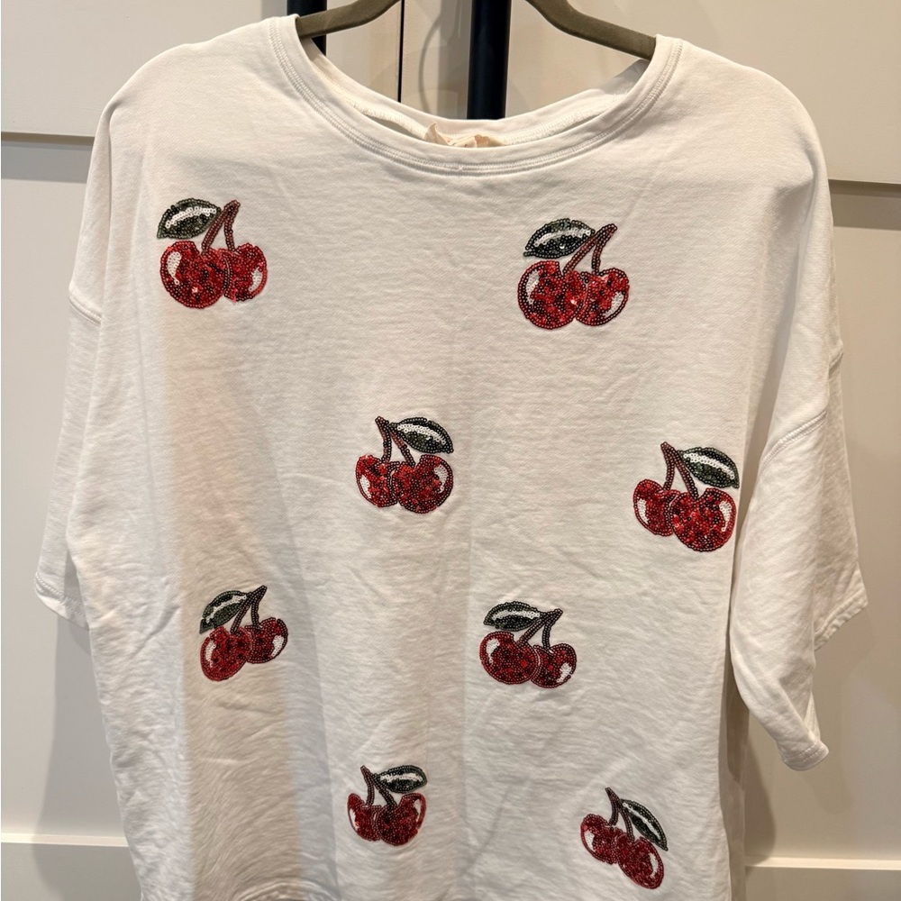 Peach Love California White Tee with Red Print